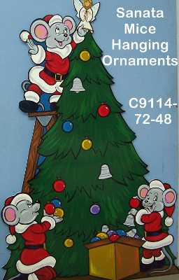 C9114Santa Mice Hanging Ornaments